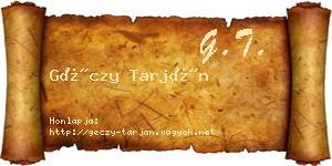 Géczy Tarján névjegykártya